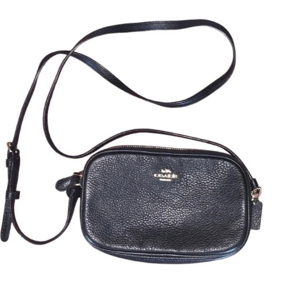 NWOT Coach Black Pebble Leather Crossbody Bag - Picture 4 of 9